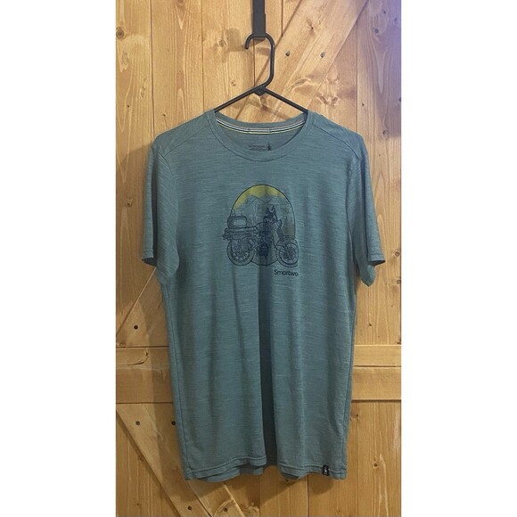 Smartwool Merino Sport 150 Overland Trek TShirt Sage Green Motorcycle Medium